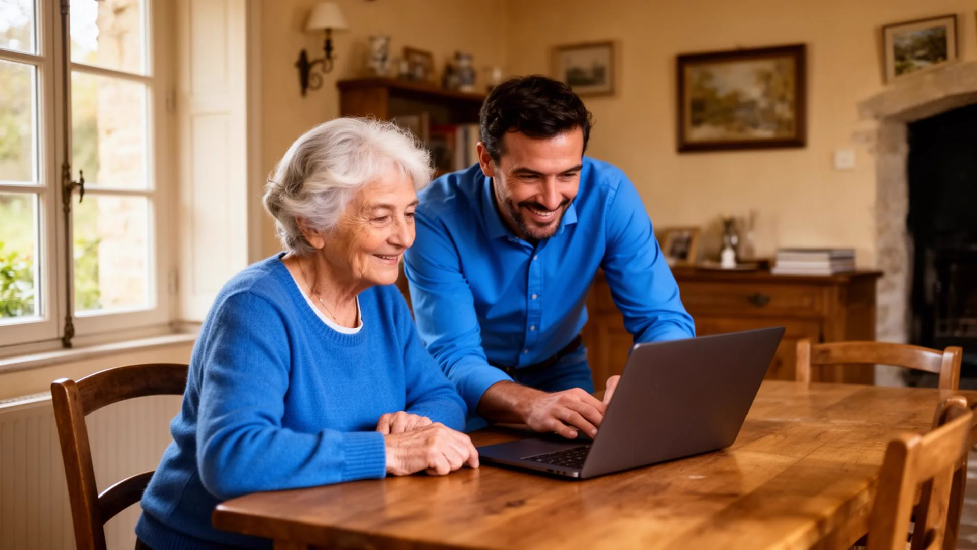 Particuliers Particulier accompagné par un technicien IAD Micro Plus à domicile